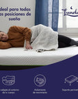 Sistema de Descanso Z767 & Colchón Lunela Látex Hybrid Tamaño California King - Lunela