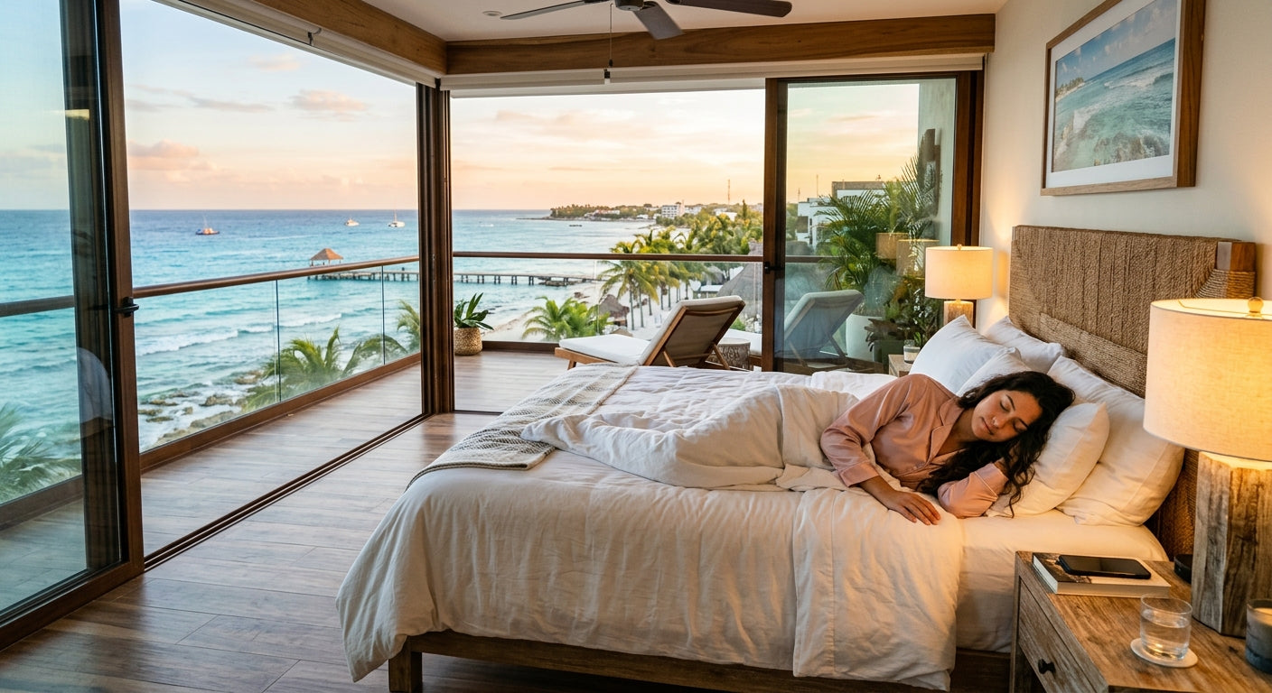 mujer durmiendo cozumel