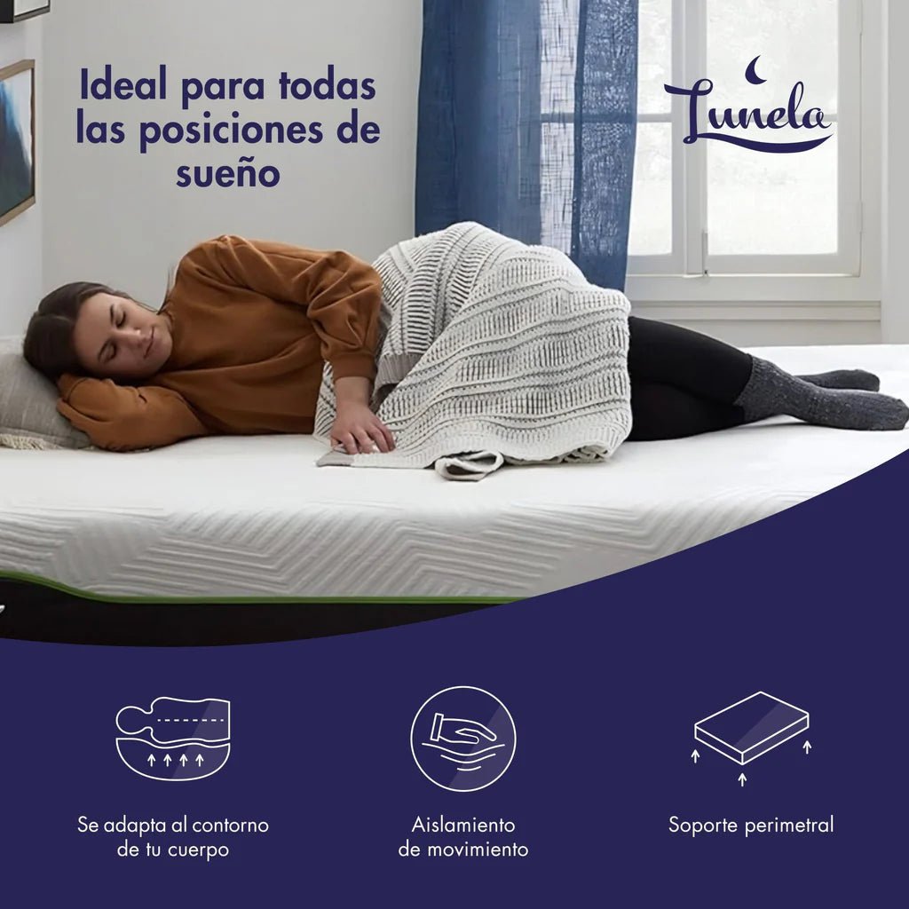 Sistema de Descanso Z767 &amp; Colchón Lunela Látex Hybrid Tamaño California King - Lunela