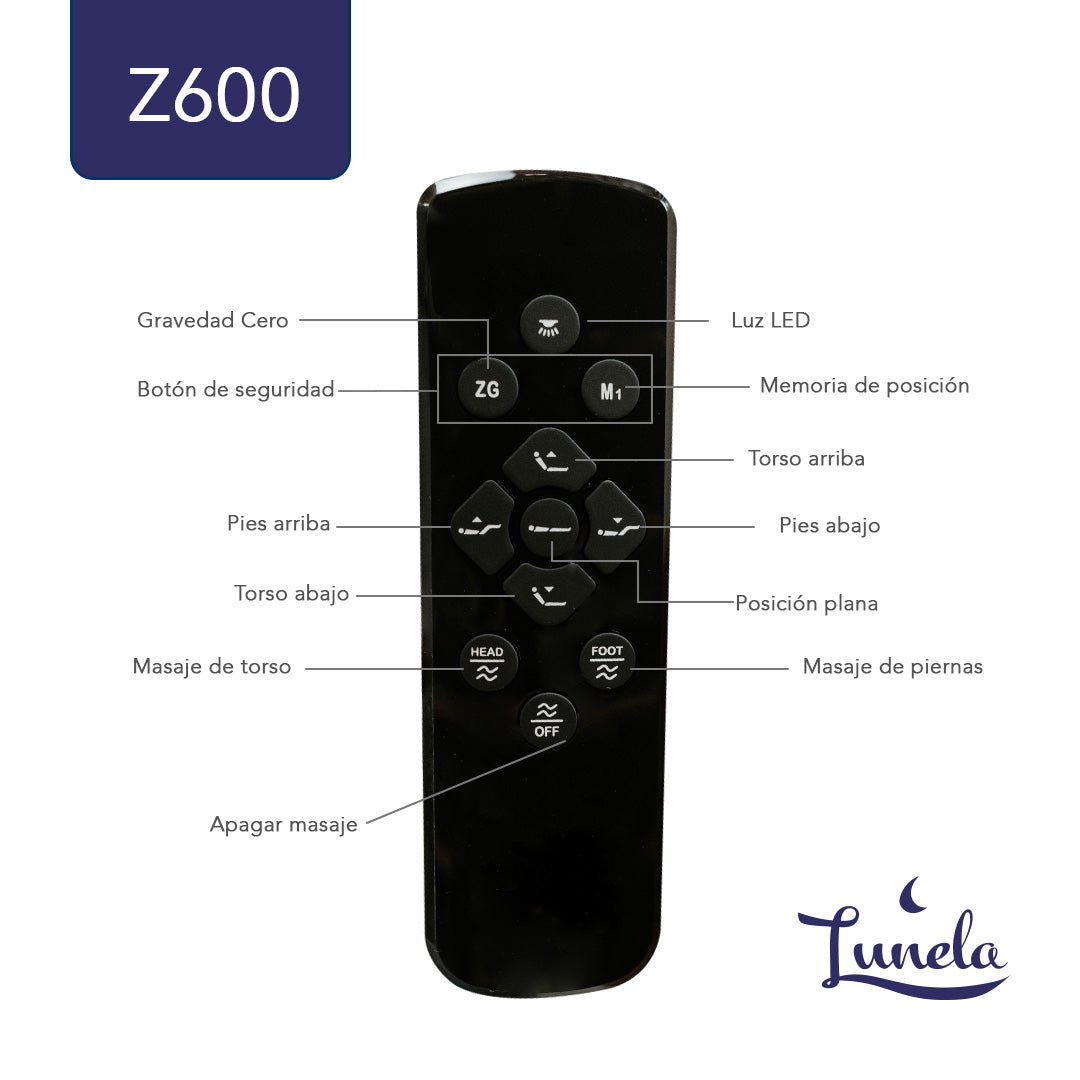 Control remoto Z600 Cama Eléctrica Ajustable - Lunela